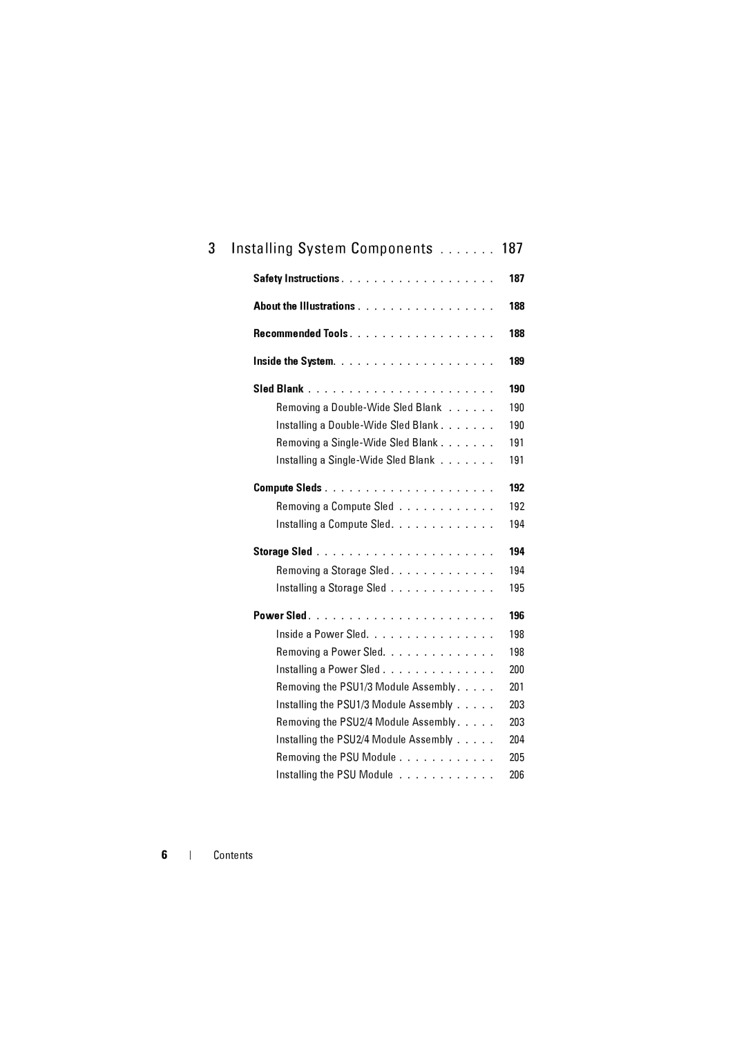 Dell C8000 owner manual 187, 188, 189, 190, 192, 194, 196 