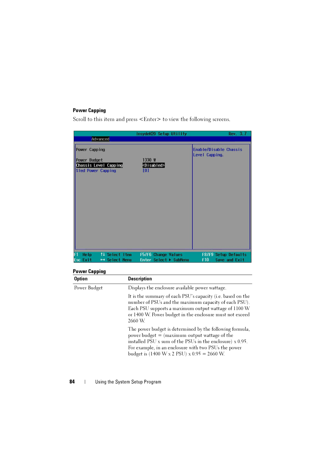 Dell C8000 owner manual Power Capping 