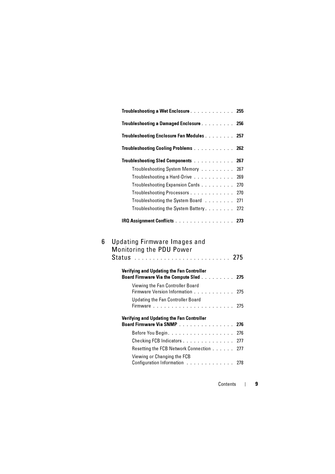 Dell C8000 owner manual Verifying and Updating the Fan Controller, 275, 276 