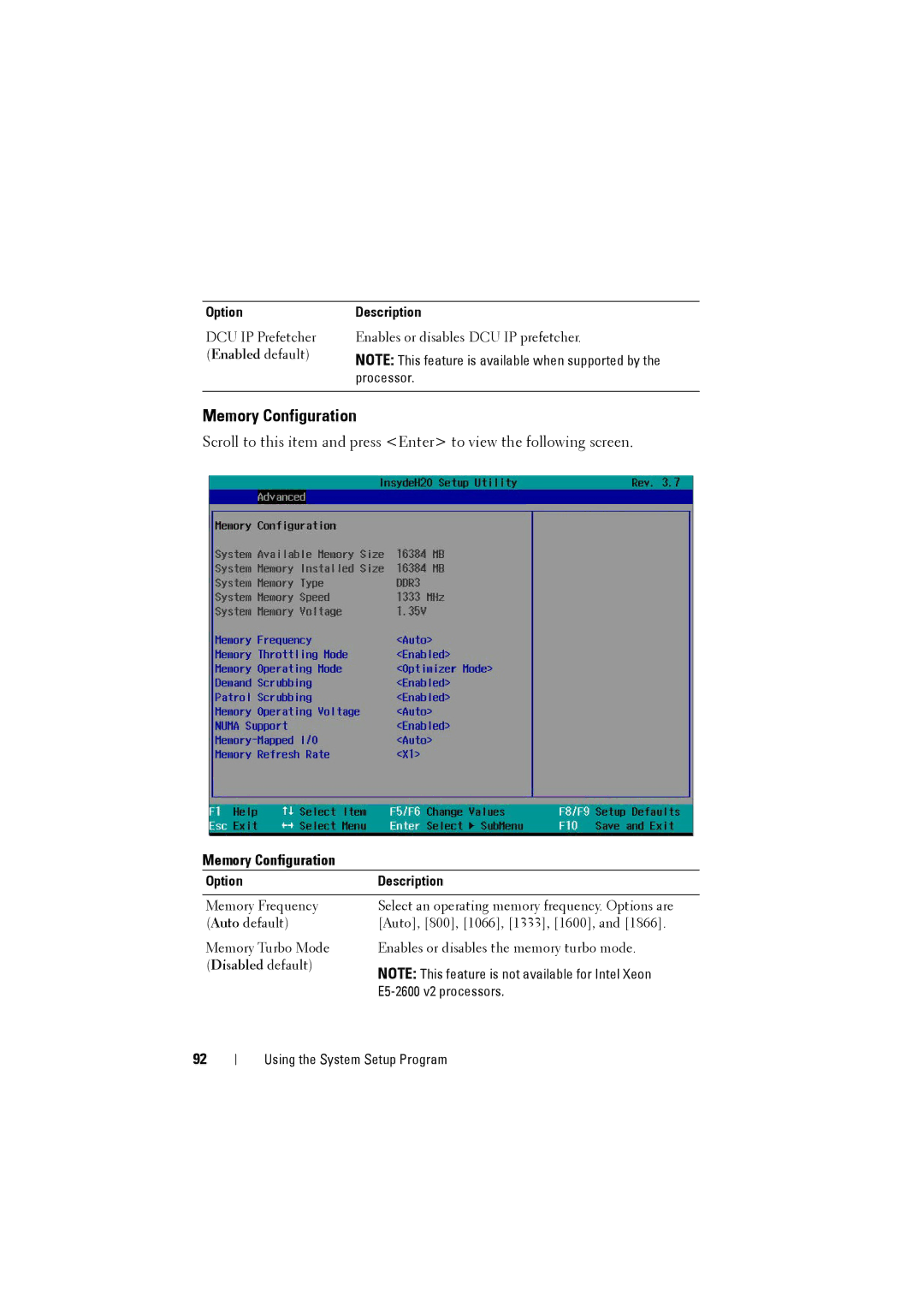 Dell C8000 owner manual Memory Configuration 