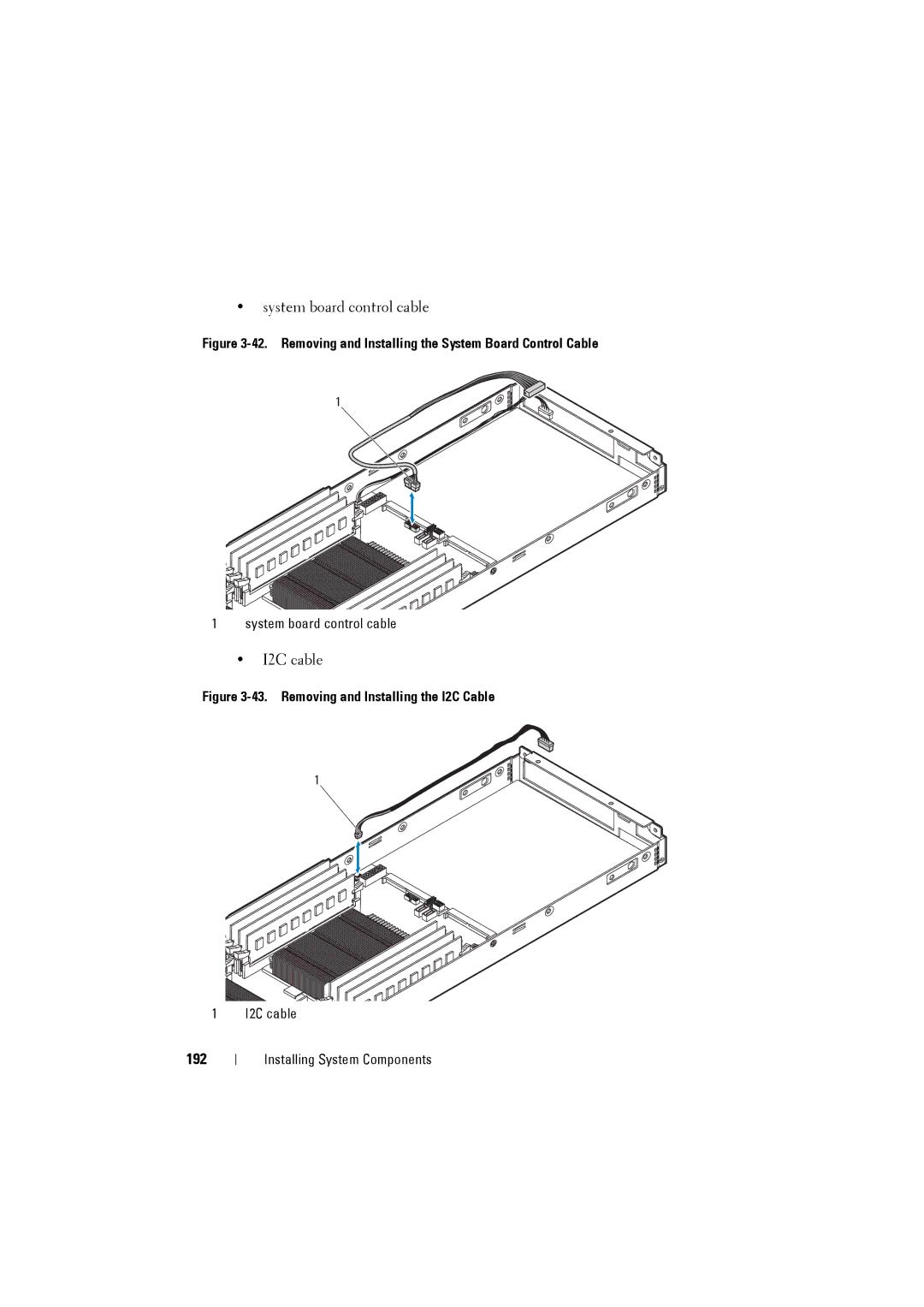 Dell C8220 owner manual 192, Removing and Installing the System Board Control Cable 