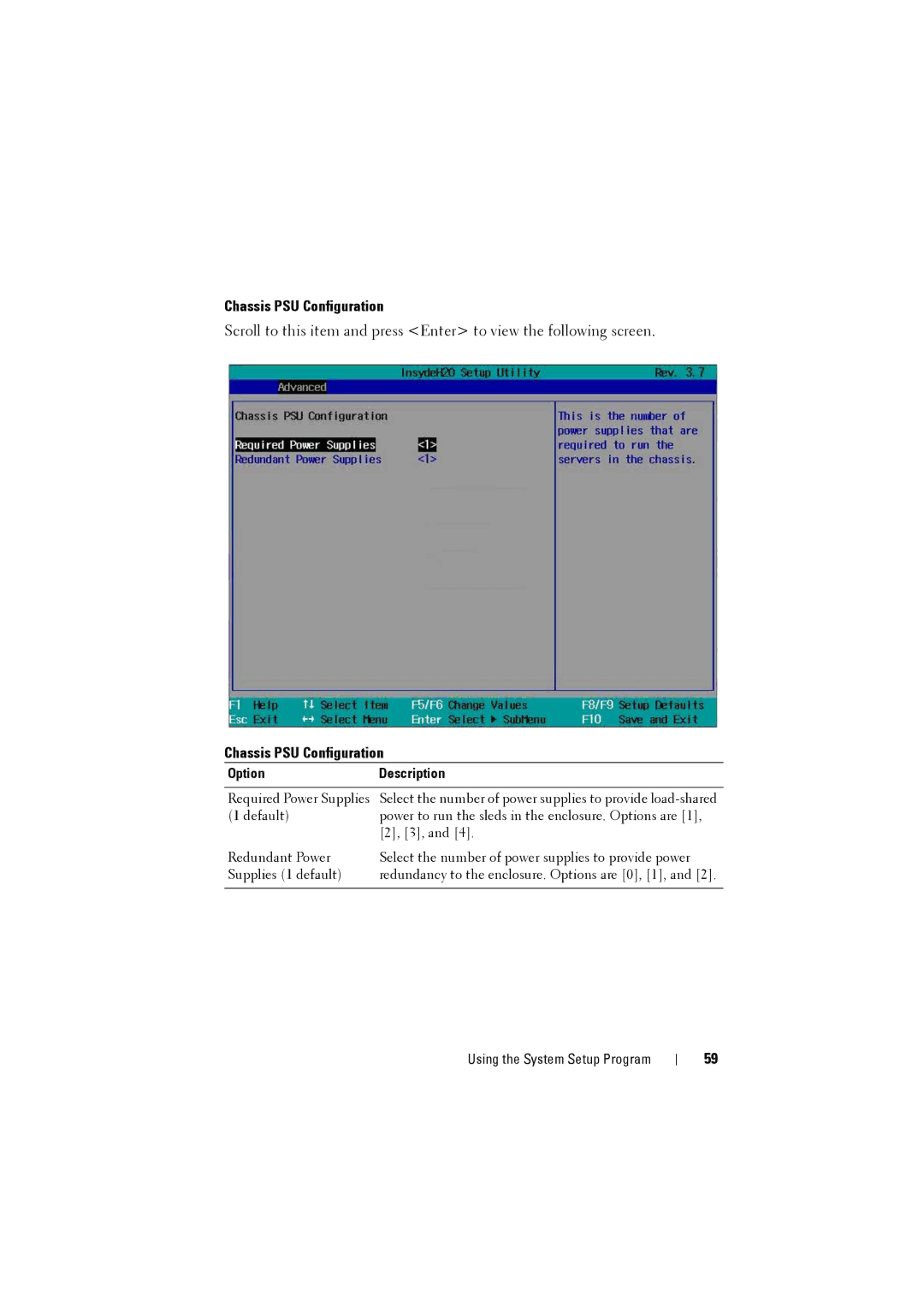 Dell C8220 owner manual Chassis PSU Configuration 