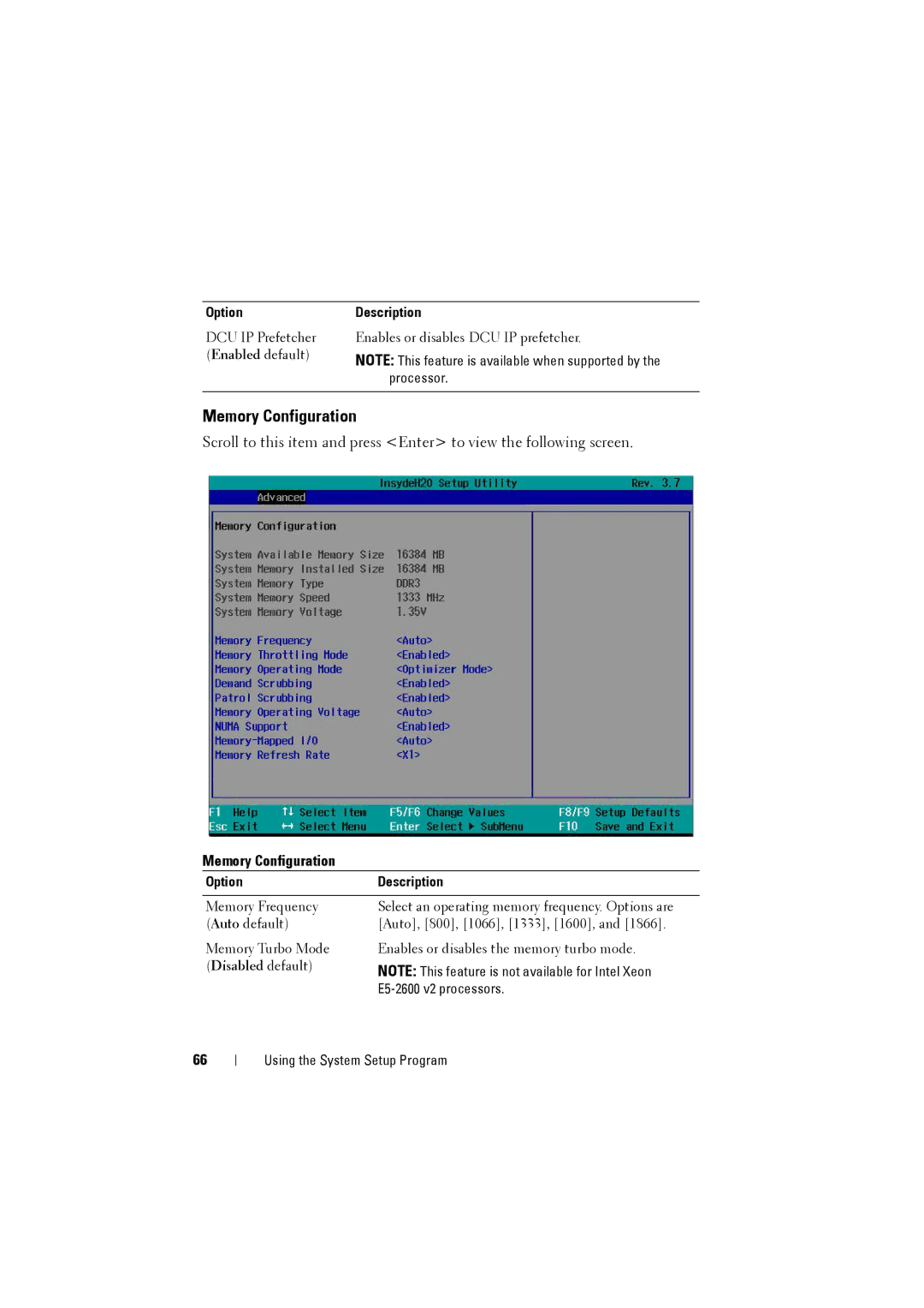 Dell C8220 owner manual Memory Configuration 