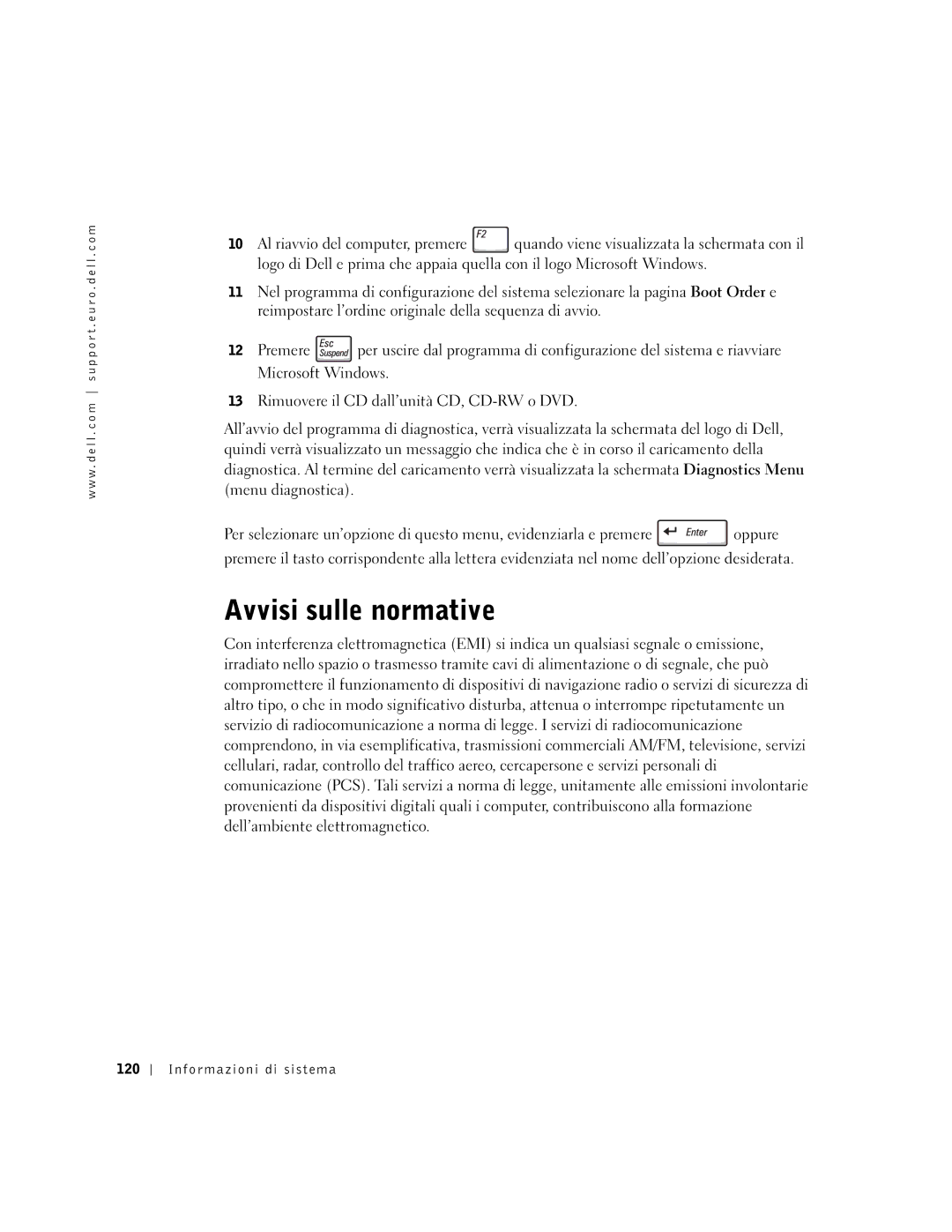 Dell C840 manual Avvisi sulle normative, Informazioni di sistema 