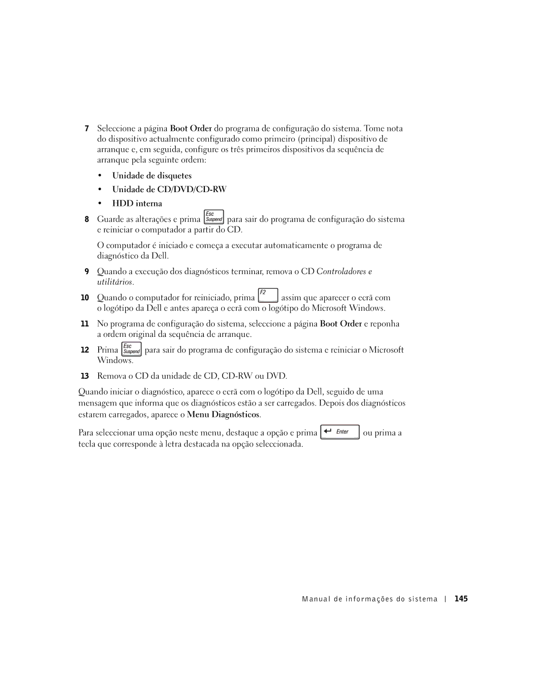 Dell C840 manual Manual de informações do sistema 145 