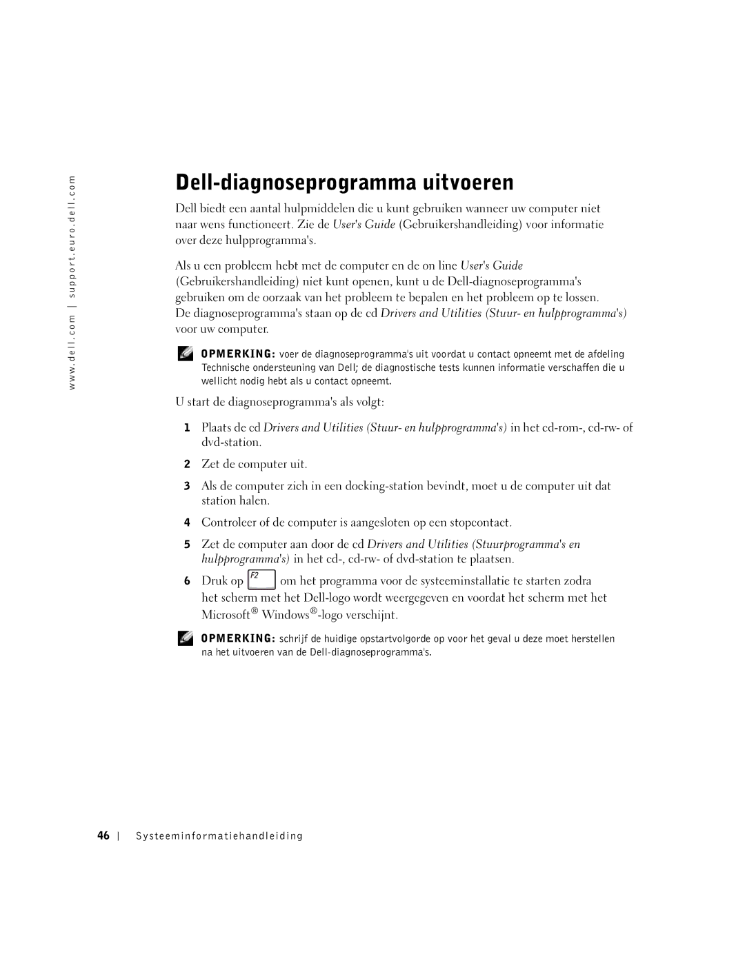 Dell C840 manual Dell-diagnoseprogramma uitvoeren 