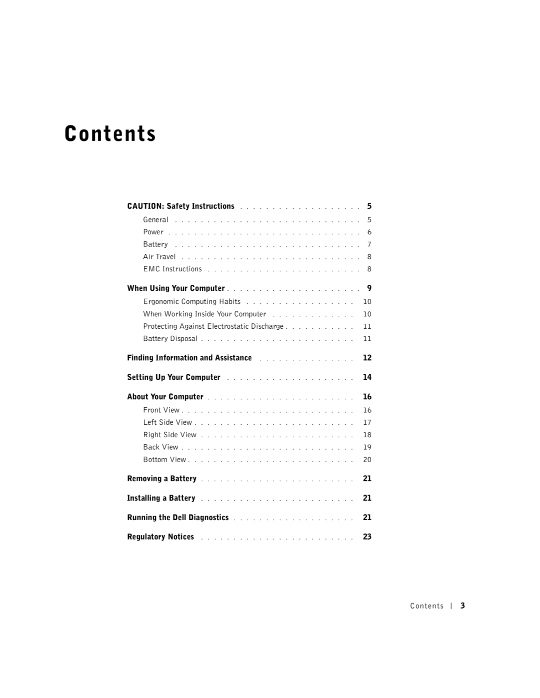 Dell C840 manual Contents 