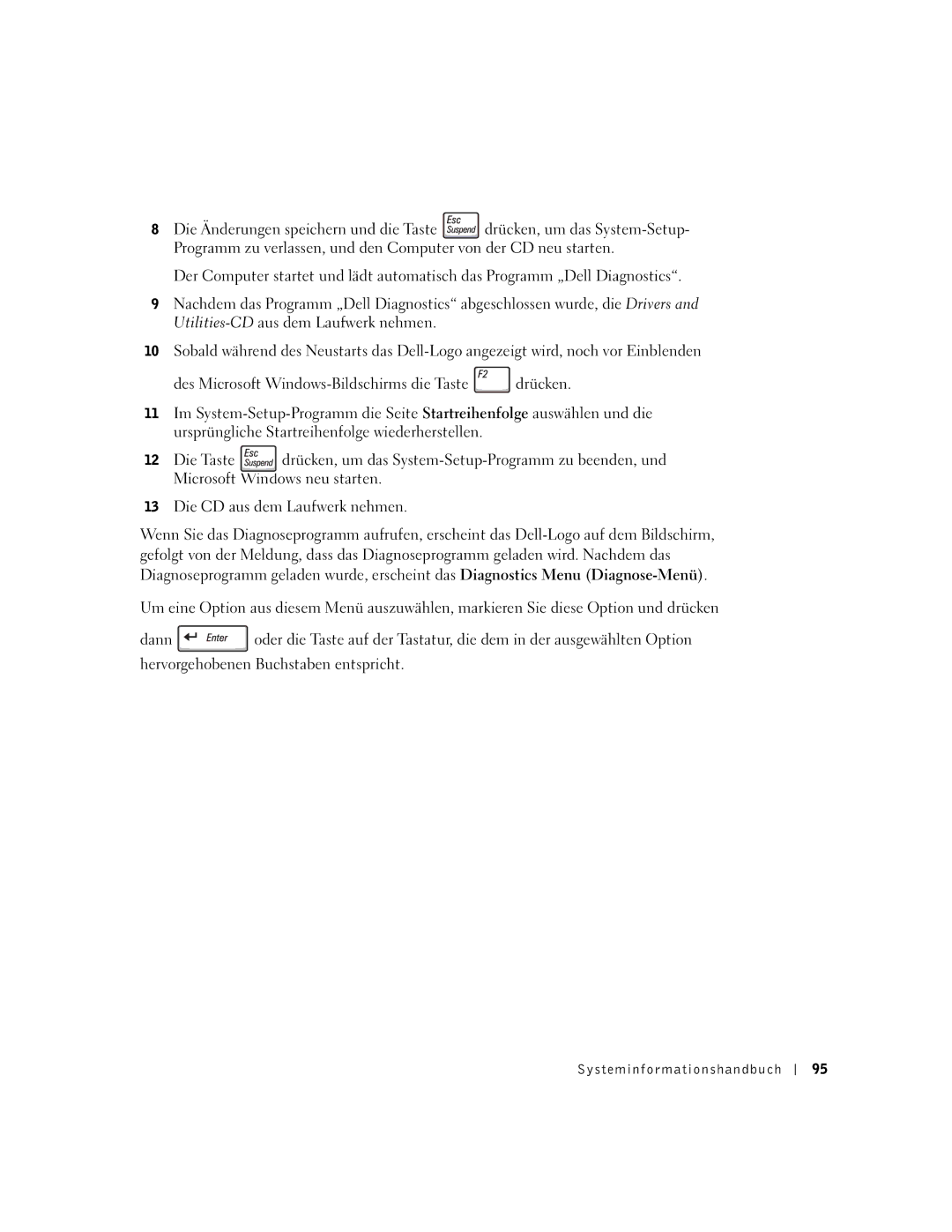 Dell C840 manual Systeminfor mationshandbuch 