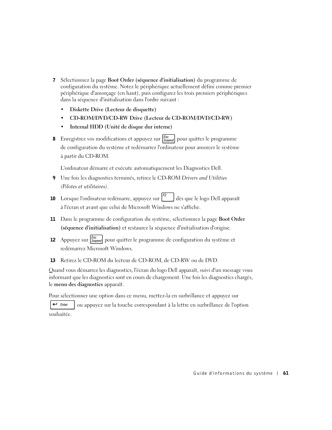 Dell C840 manual Guide dinformations du système 