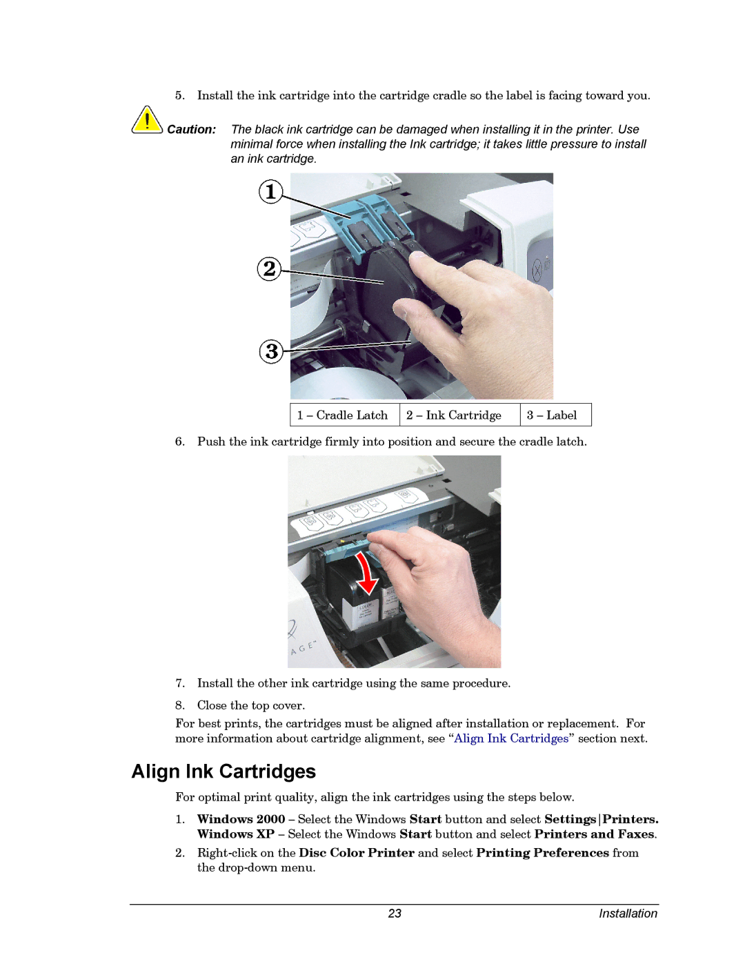 Dell CDPR3 manual Align Ink Cartridges 