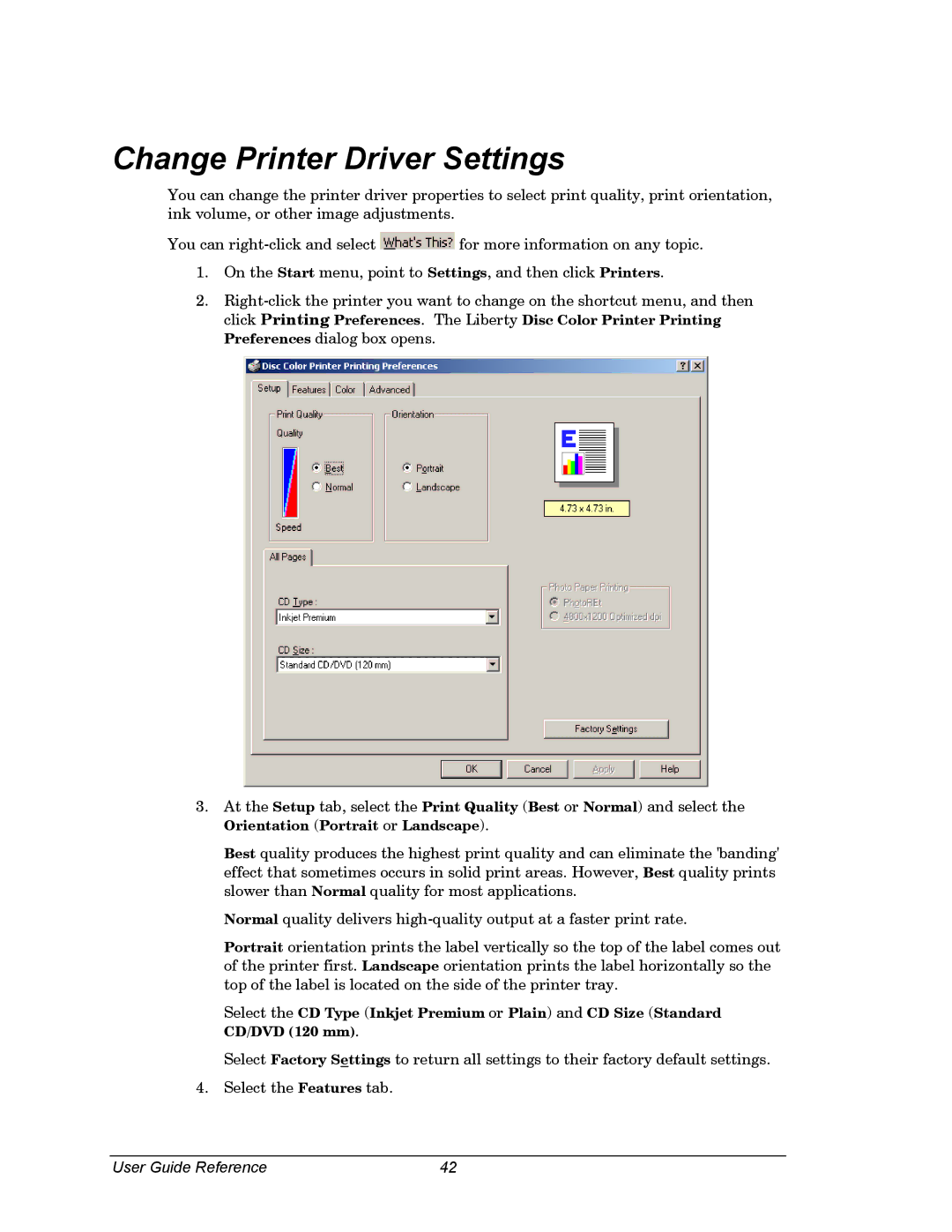 Dell CDPR3 manual Change Printer Driver Settings 