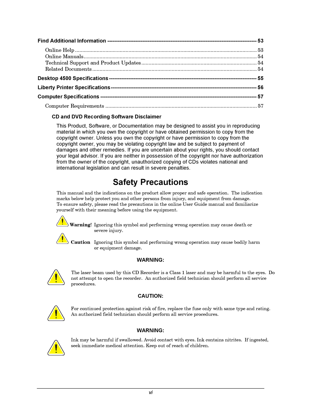 Dell CDPR3 manual Safety Precautions, CD and DVD Recording Software Disclaimer 