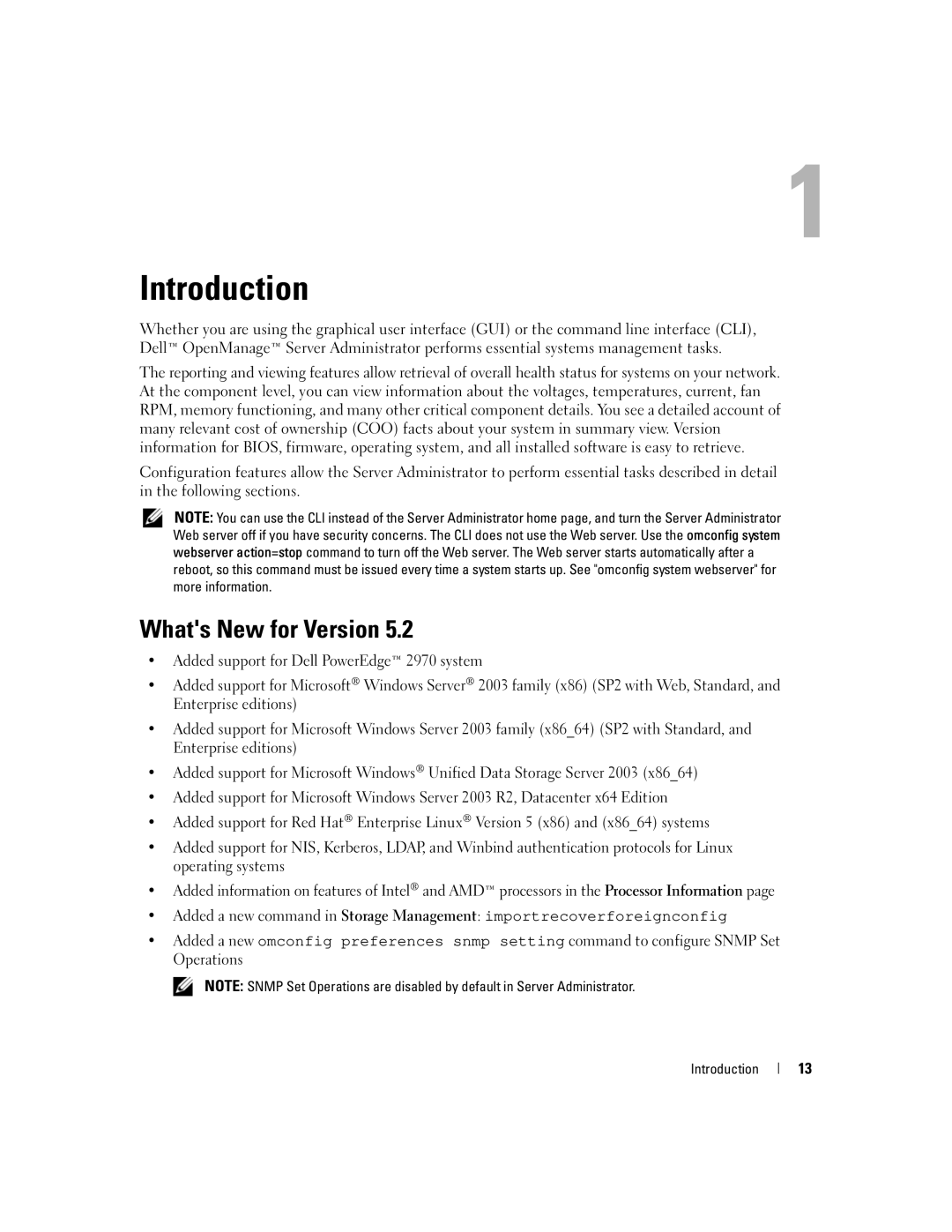 Dell Command Line Interface manual Whats New for Version, Introduction 