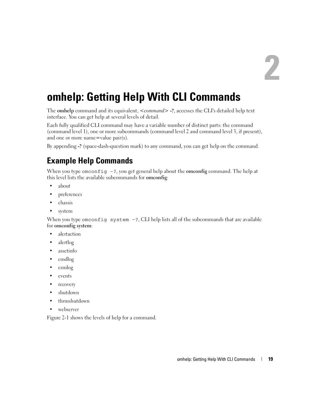 Dell Command Line Interface manual Example Help Commands, About Preferences Chassis System 