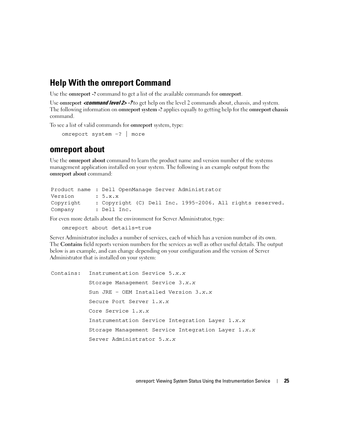 Dell Command Line Interface manual Help With the omreport Command, Omreport about 