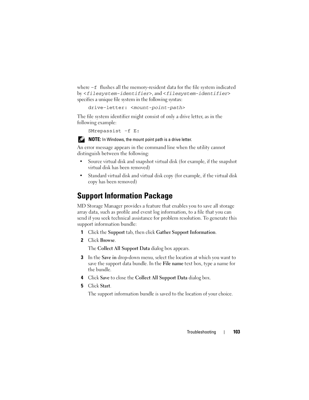 Dell Computer Drive manual Support Information Package, Click Browse, 103 