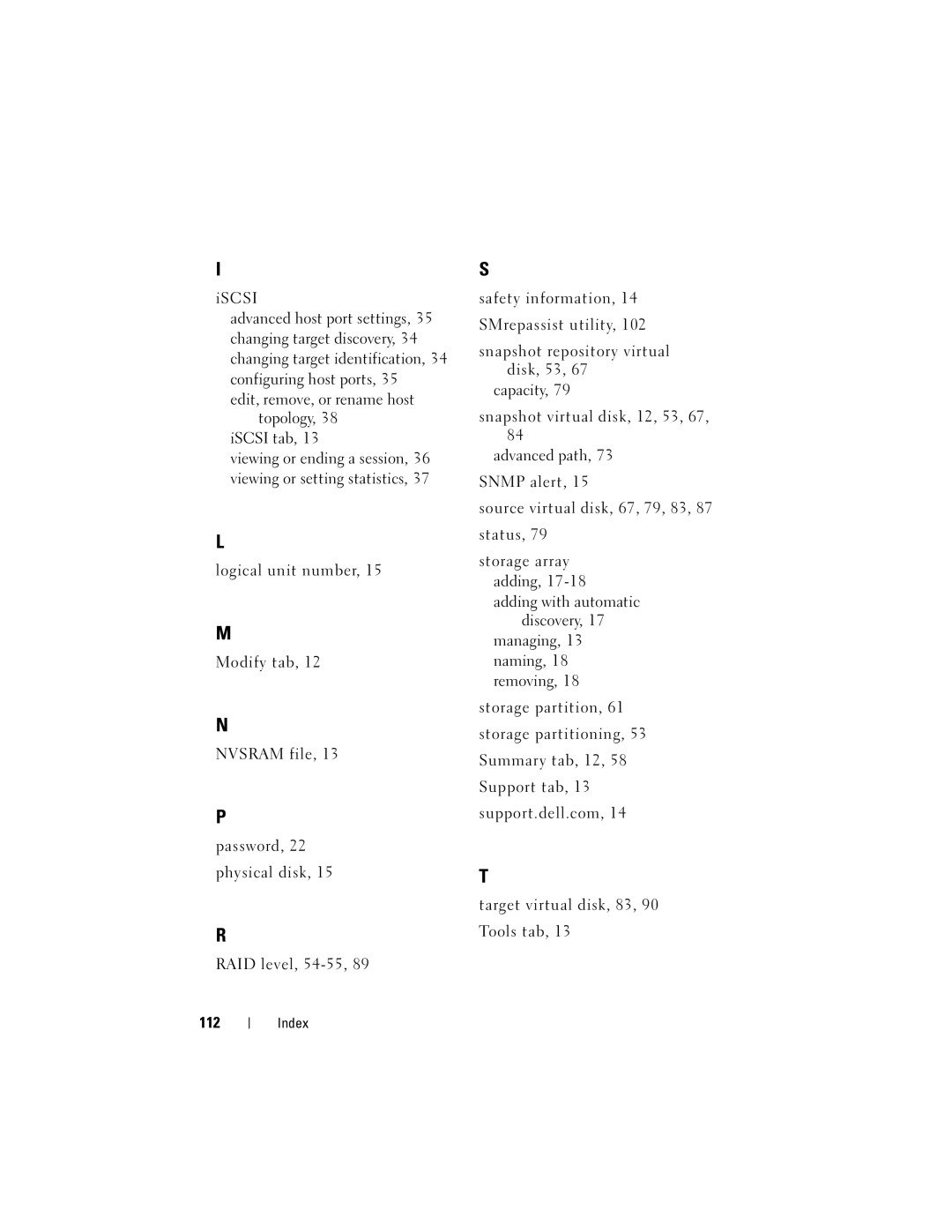 Dell Computer Drive manual Index 