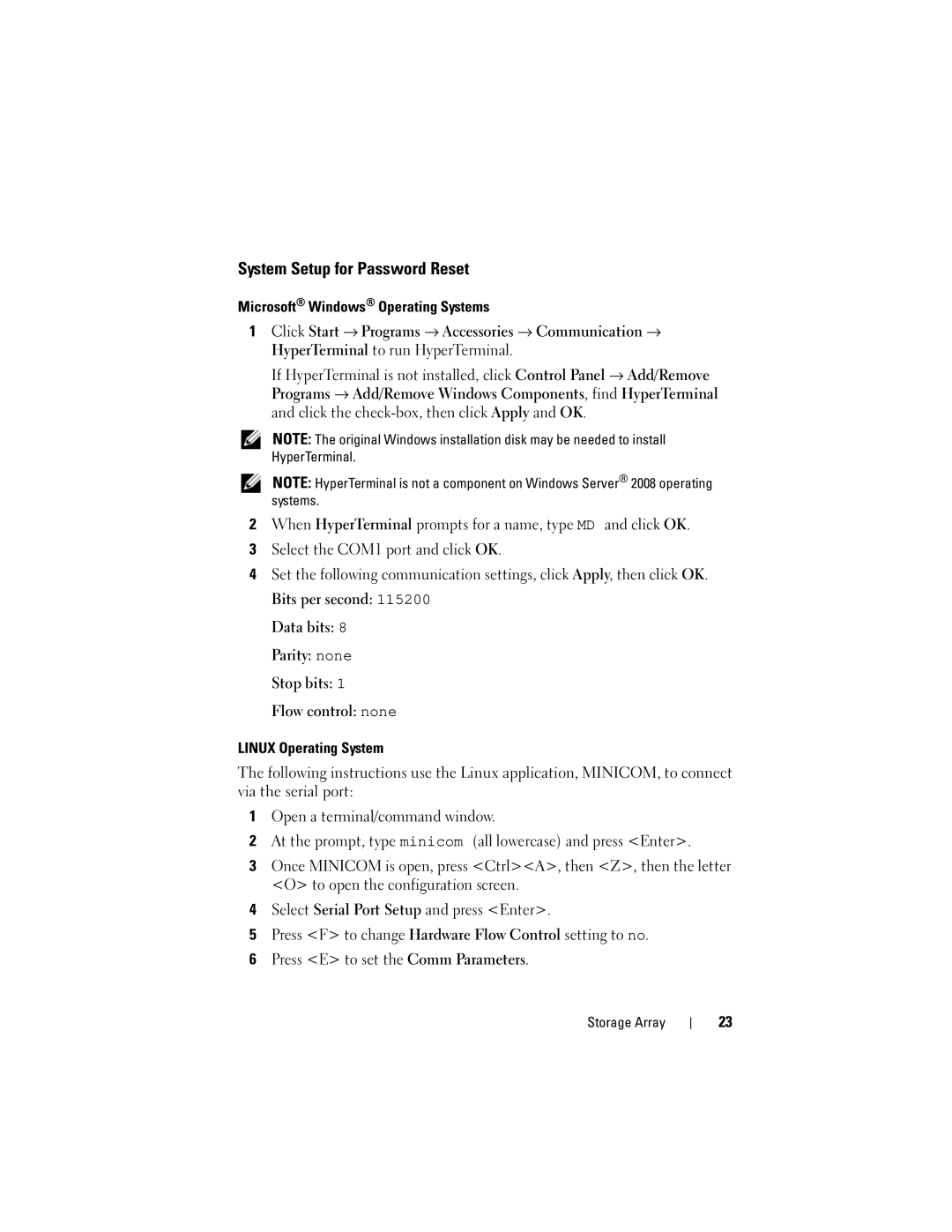 Dell Computer Drive manual System Setup for Password Reset, Microsoft Windows Operating Systems 