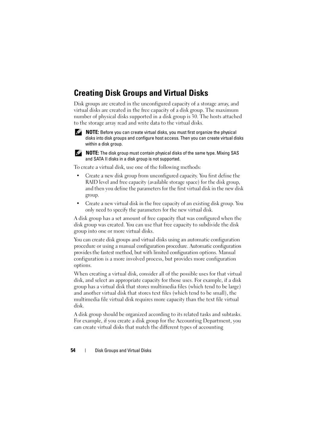 Dell Computer Drive manual Creating Disk Groups and Virtual Disks 