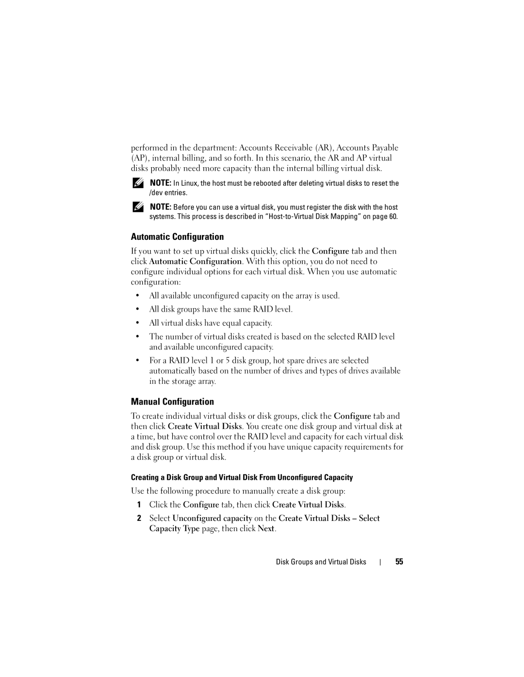 Dell Computer Drive manual Automatic Configuration, Manual Configuration 