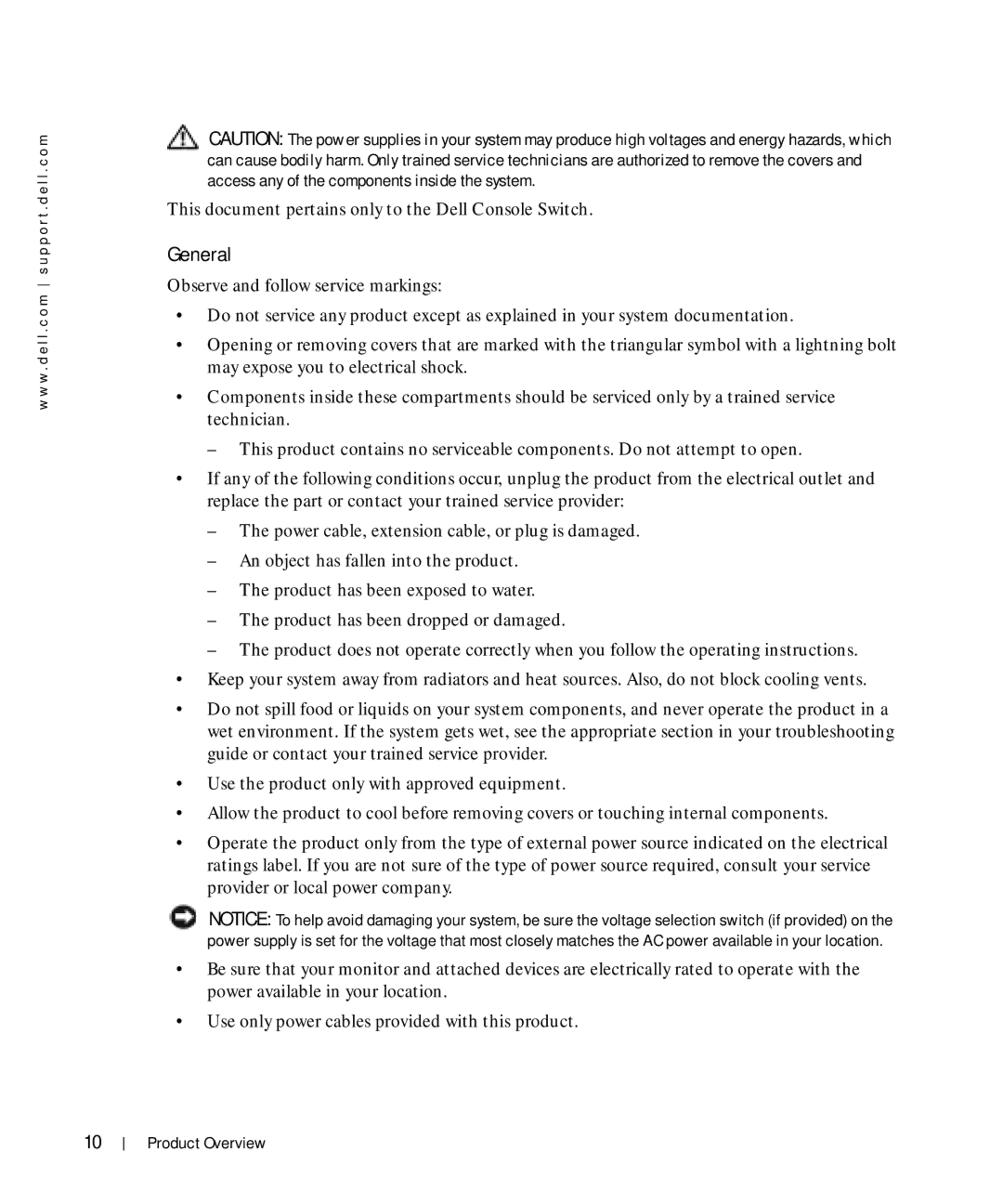 Dell Console Switch manual General 