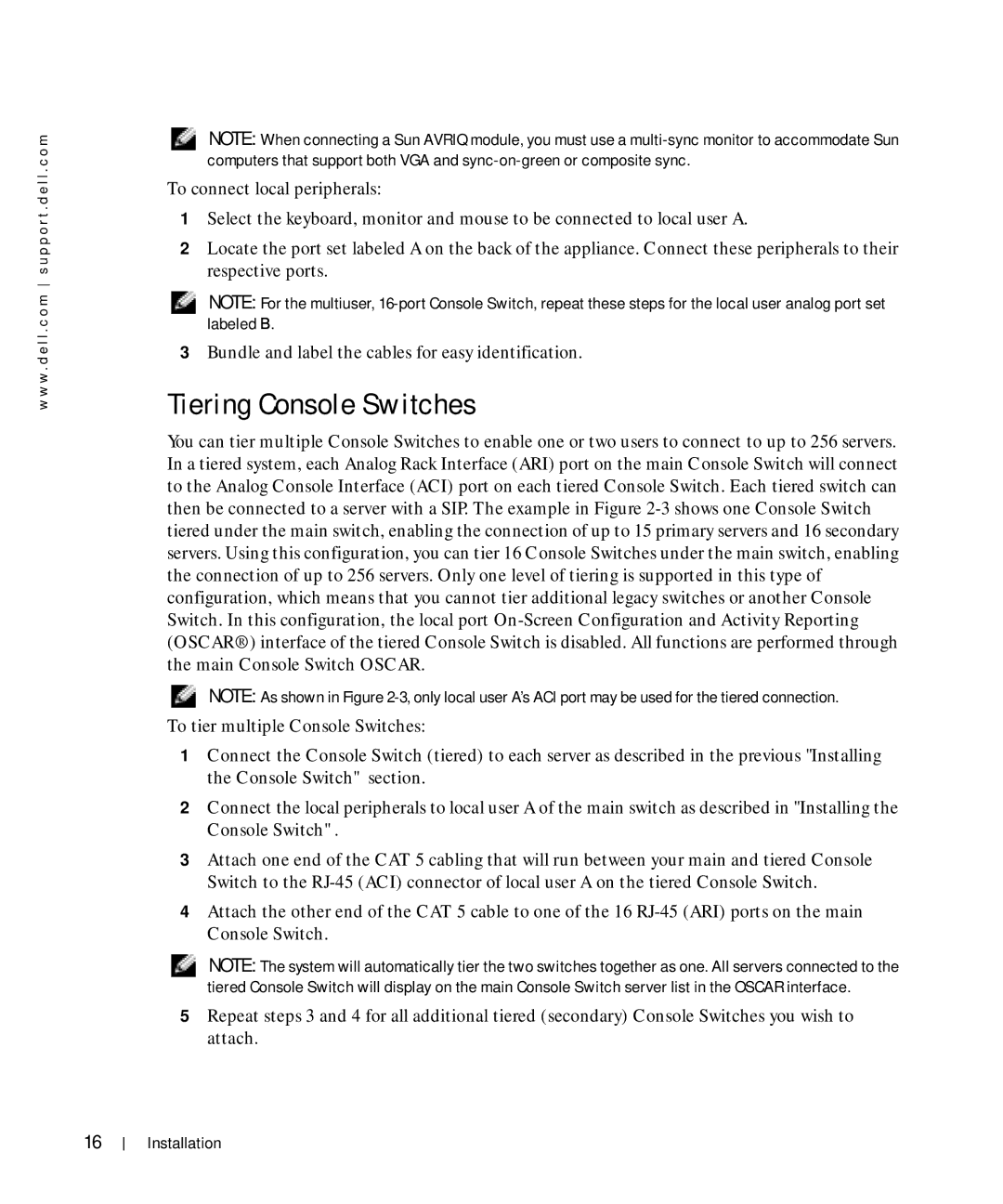 Dell manual Tiering Console Switches 