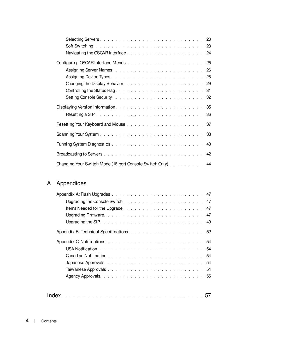 Dell Console Switch manual Appendices, Appendix B Technical Specifications 