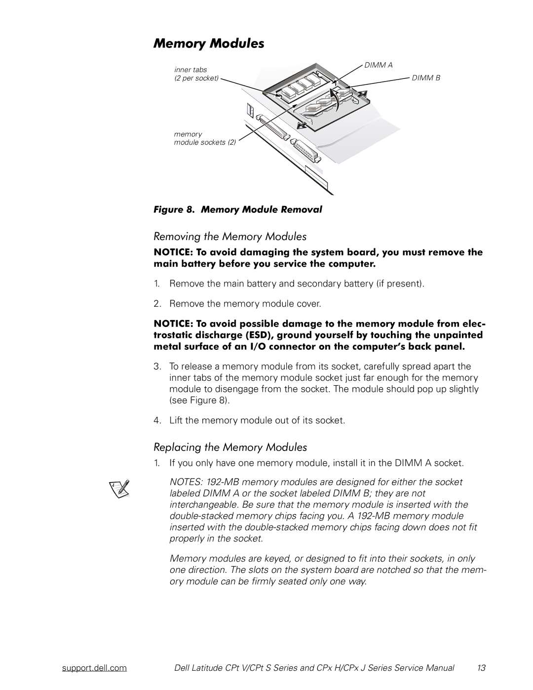 Dell CPx H/CPx J Series, CPt V/CPt S Series manual Dimm a 