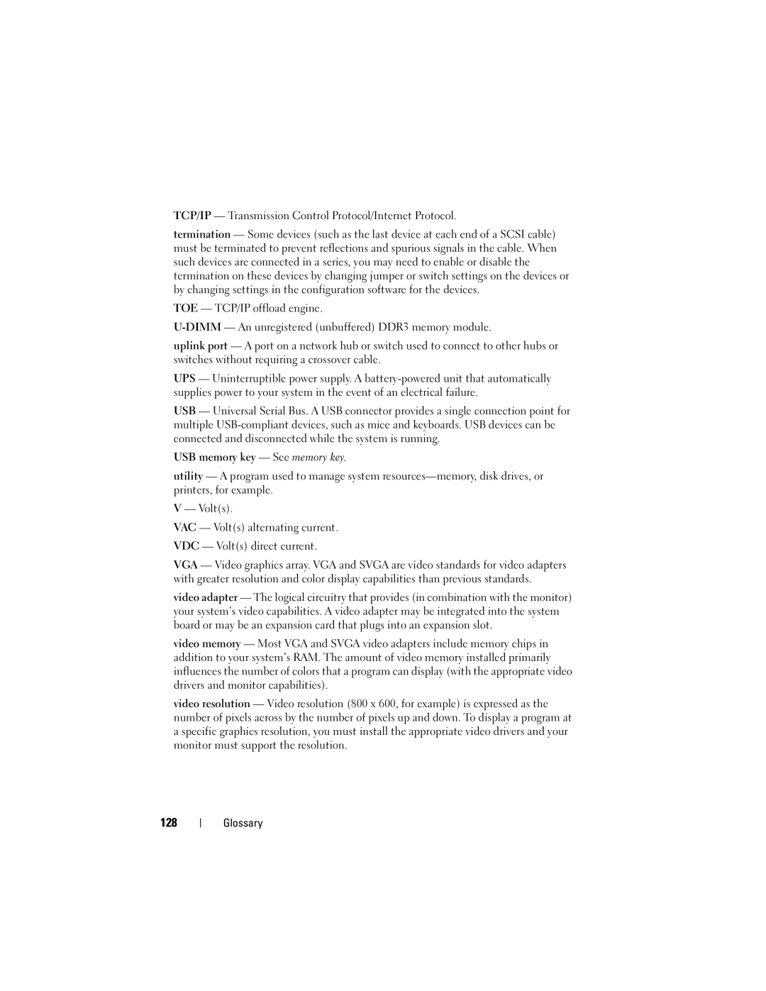 Dell CS24-TY, C1100 owner manual 128, TCP/IP Transmission Control Protocol/Internet Protocol 