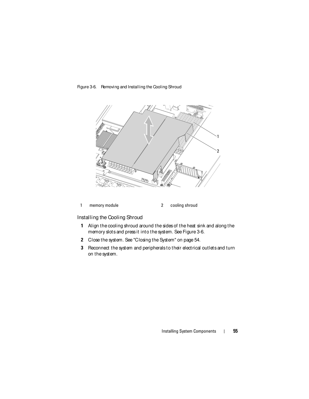 Dell C1100, CS24-TY owner manual Installing the Cooling Shroud 