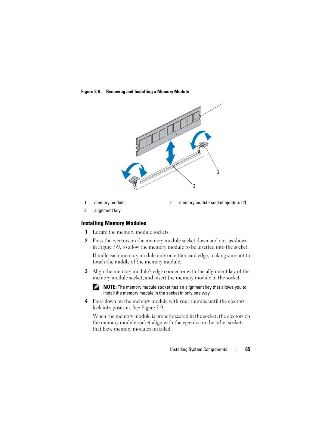 Dell C1100, CS24-TY owner manual Installing Memory Modules 