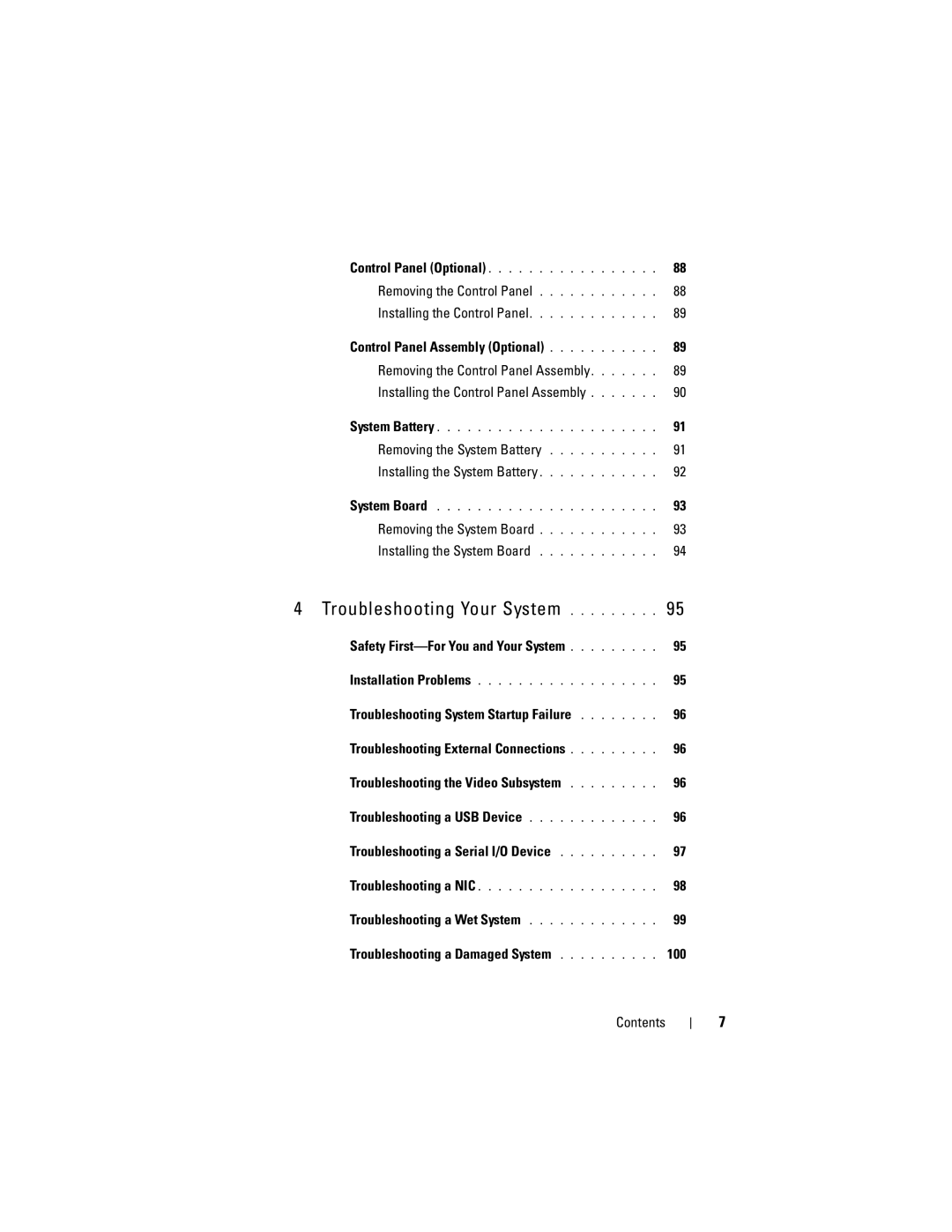 Dell C1100, CS24-TY owner manual Troubleshooting Your System 