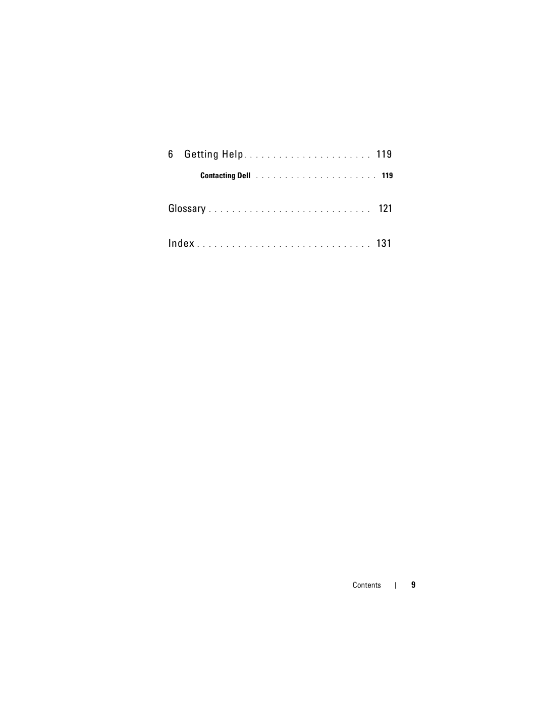 Dell C1100, CS24-TY owner manual Getting Help Contacting Dell Glossary Index 