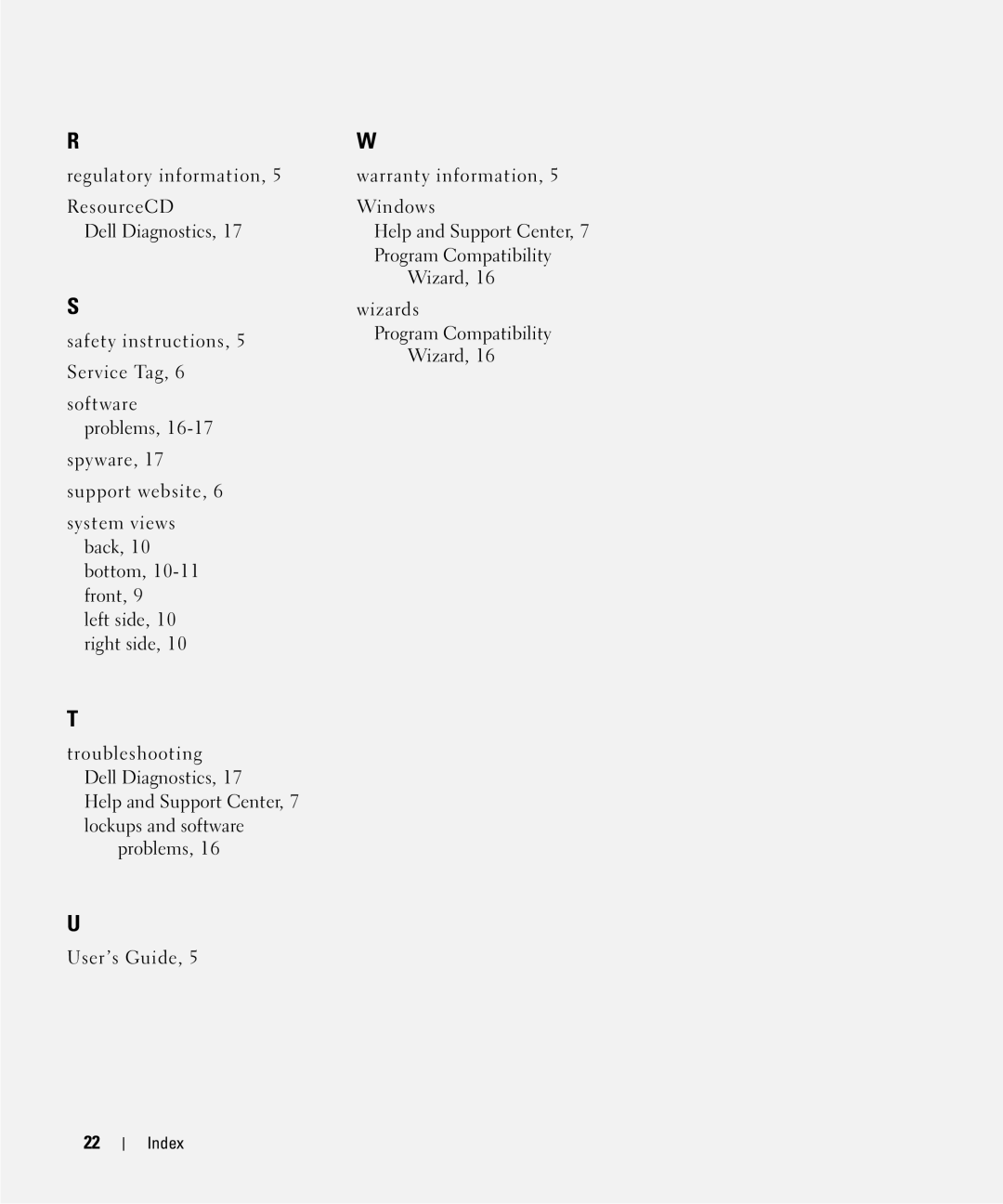 Dell CT975 manual Index 