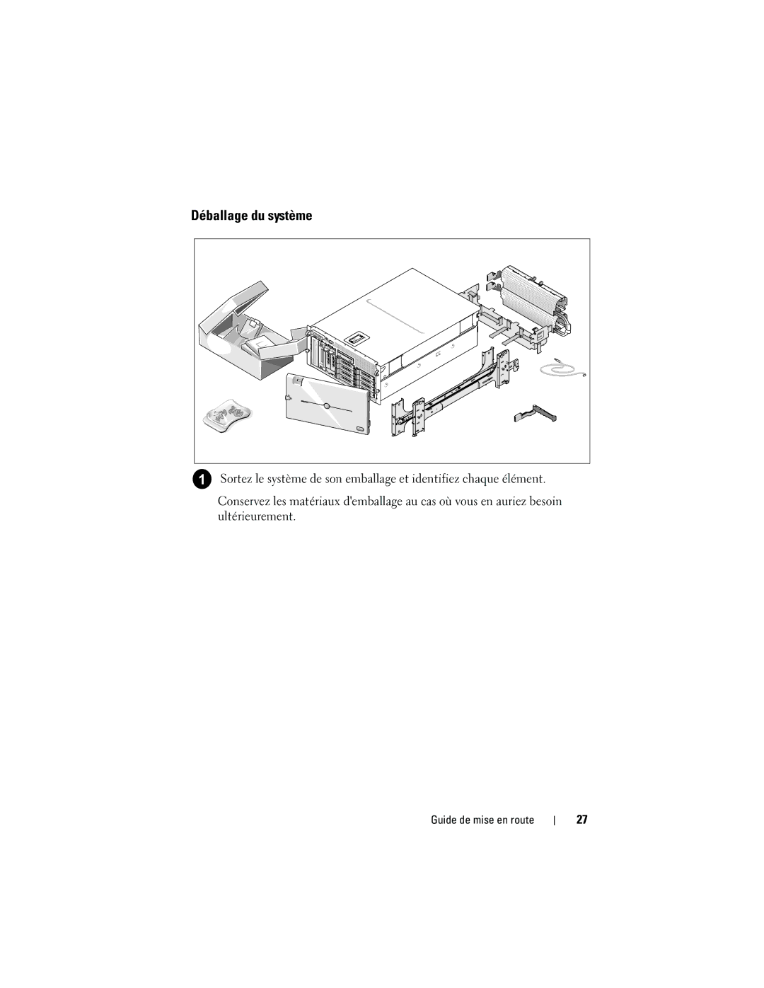 Dell CX193 manual Déballage du système 