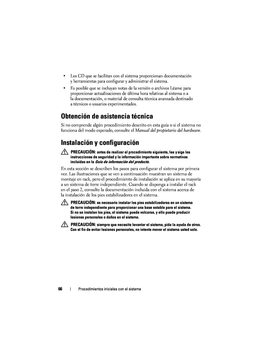 Dell CX193 manual Obtención de asistencia técnica, Instalación y configuración 