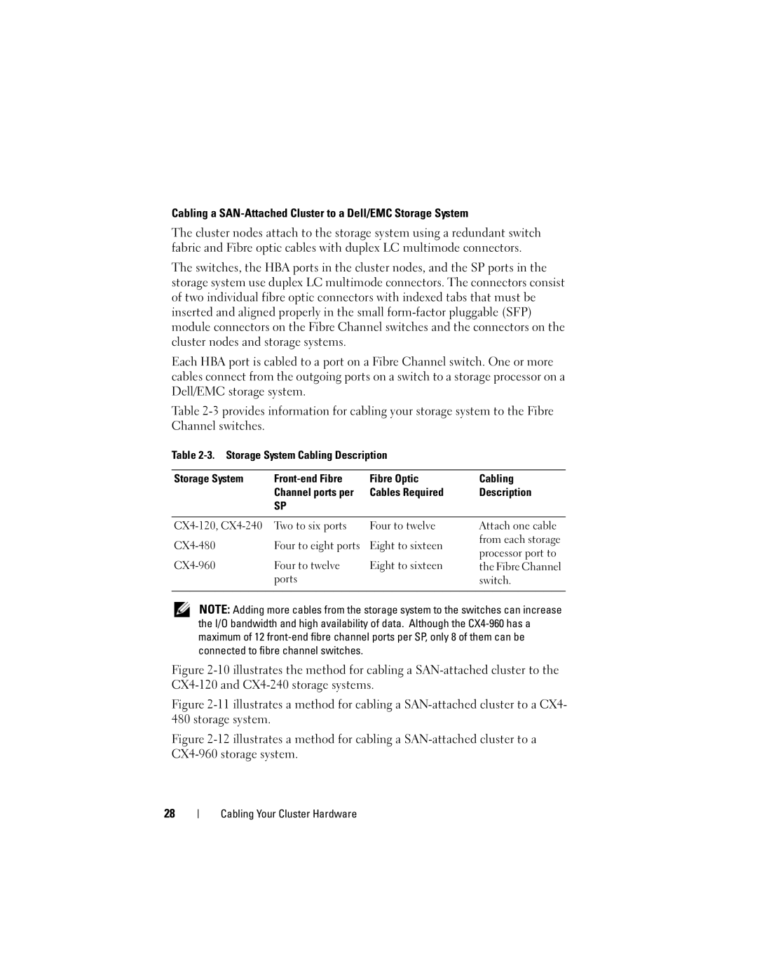 Dell CX4 manual Cabling a SAN-Attached Cluster to a Dell/EMC Storage System 