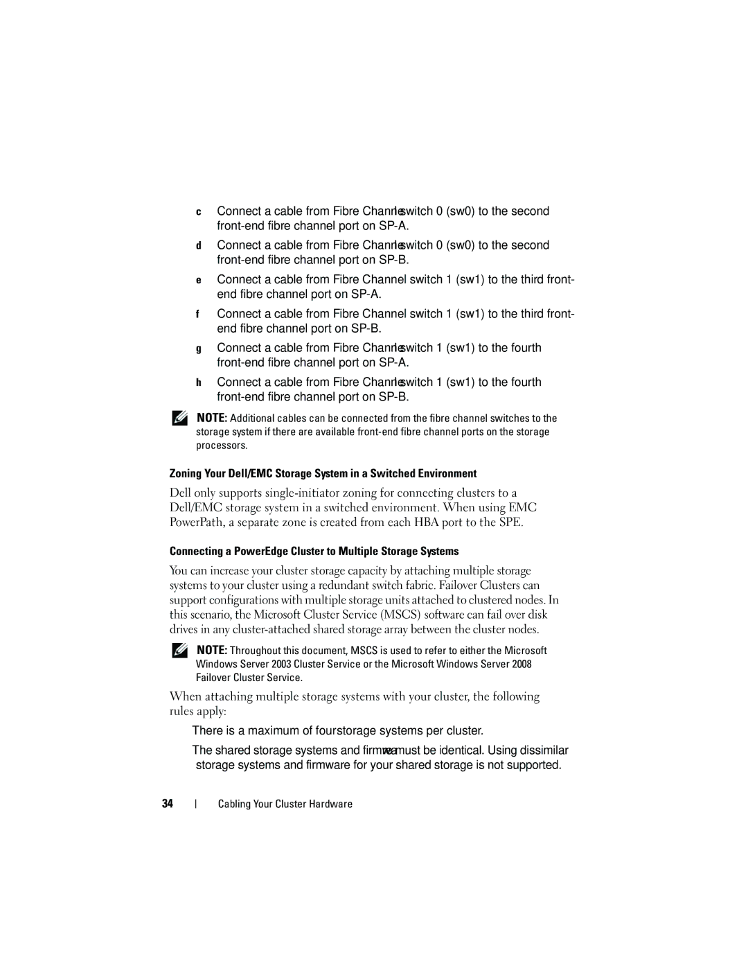 Dell CX4 manual Connecting a PowerEdge Cluster to Multiple Storage Systems 