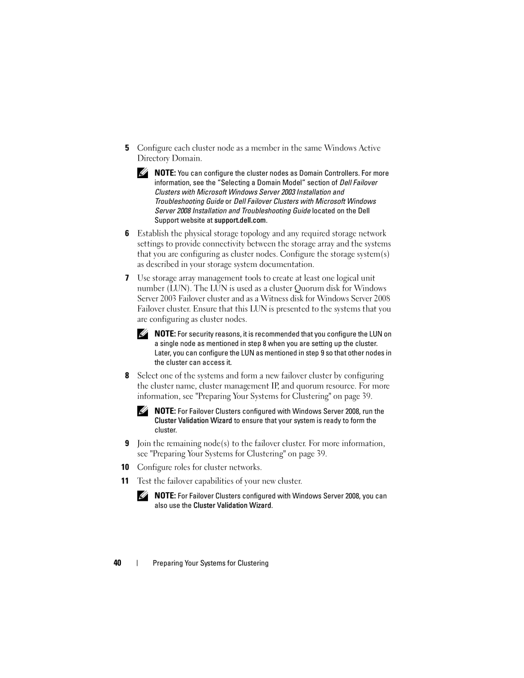 Dell CX4 manual Preparing Your Systems for Clustering 