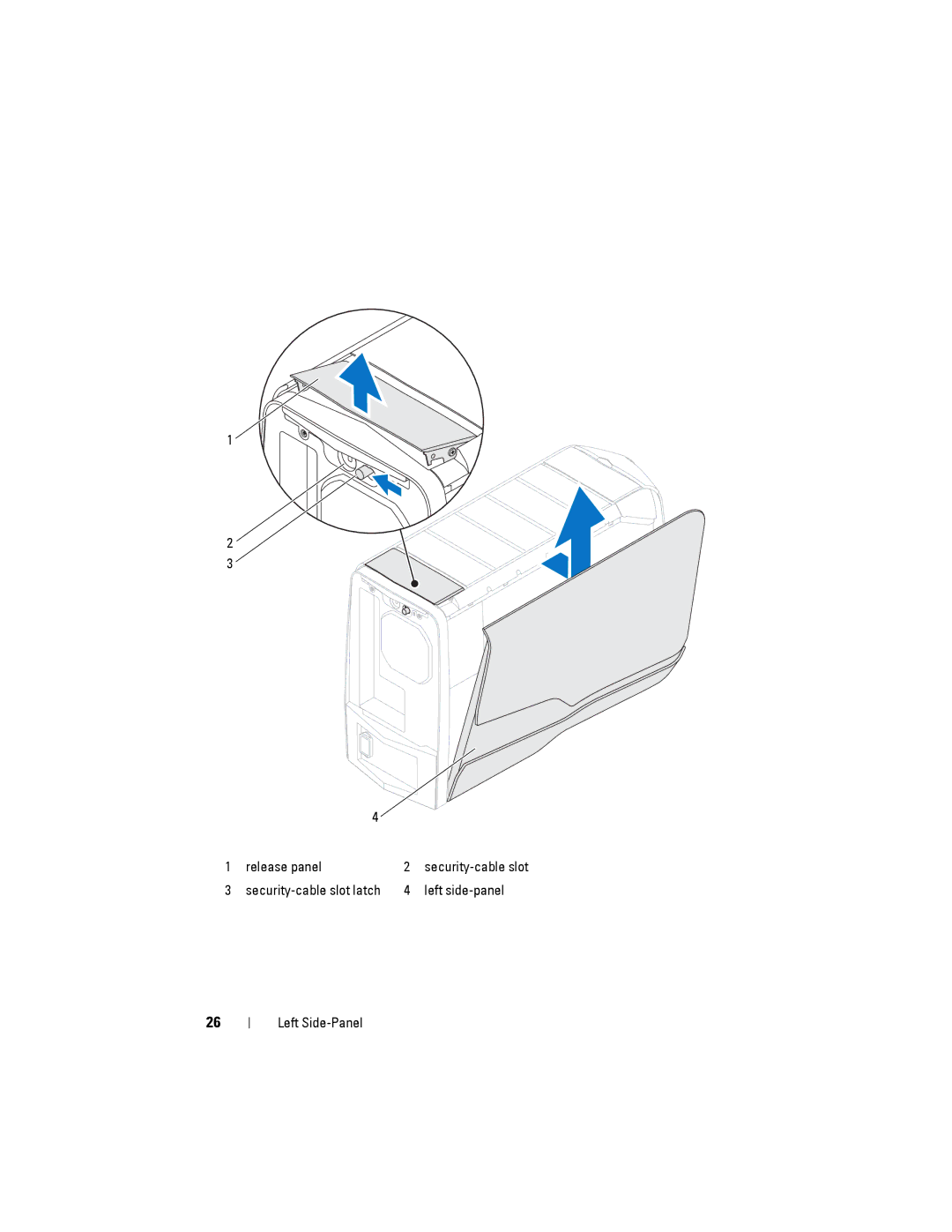 Dell D01M owner manual Release panel 