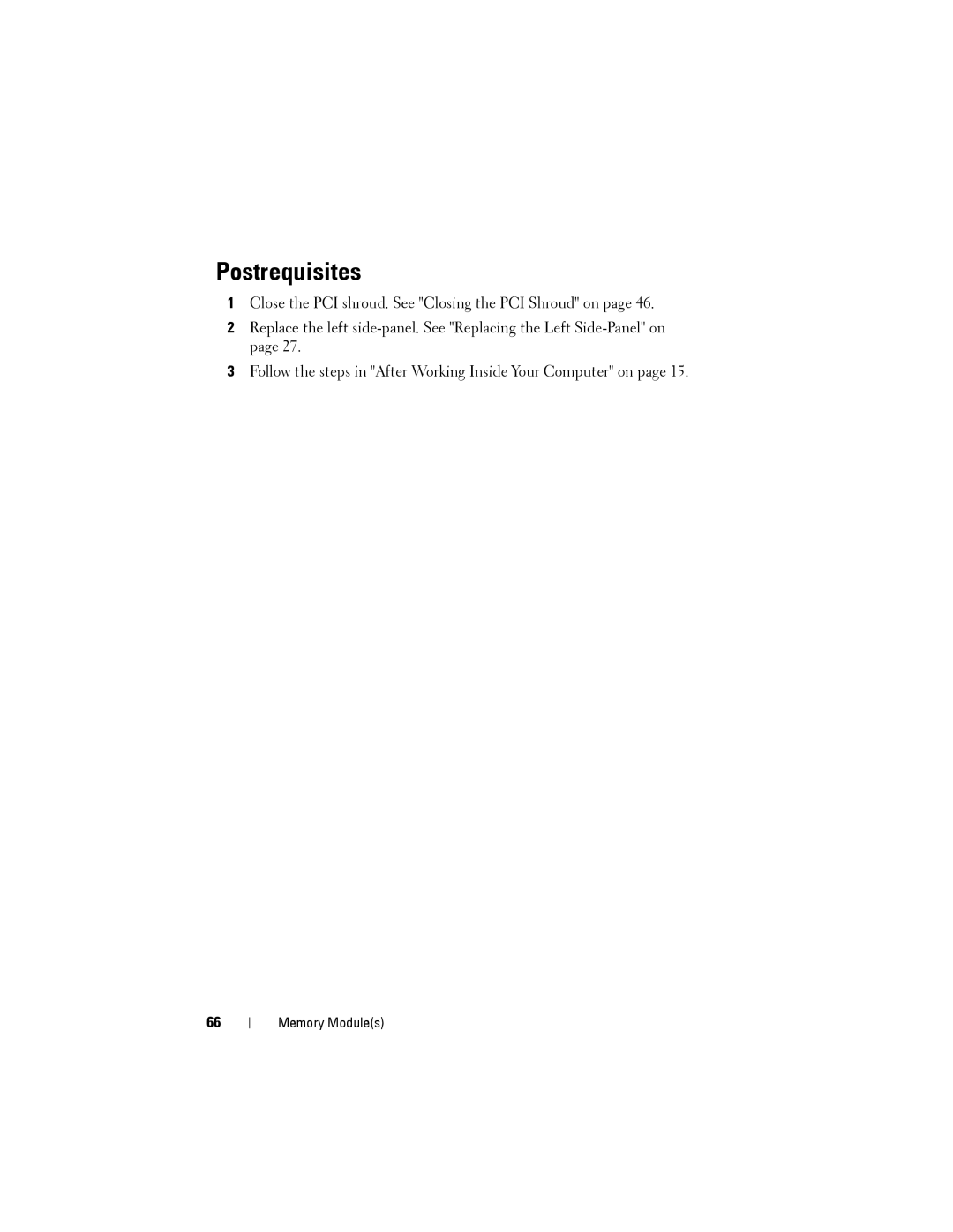 Dell D01M owner manual Postrequisites 