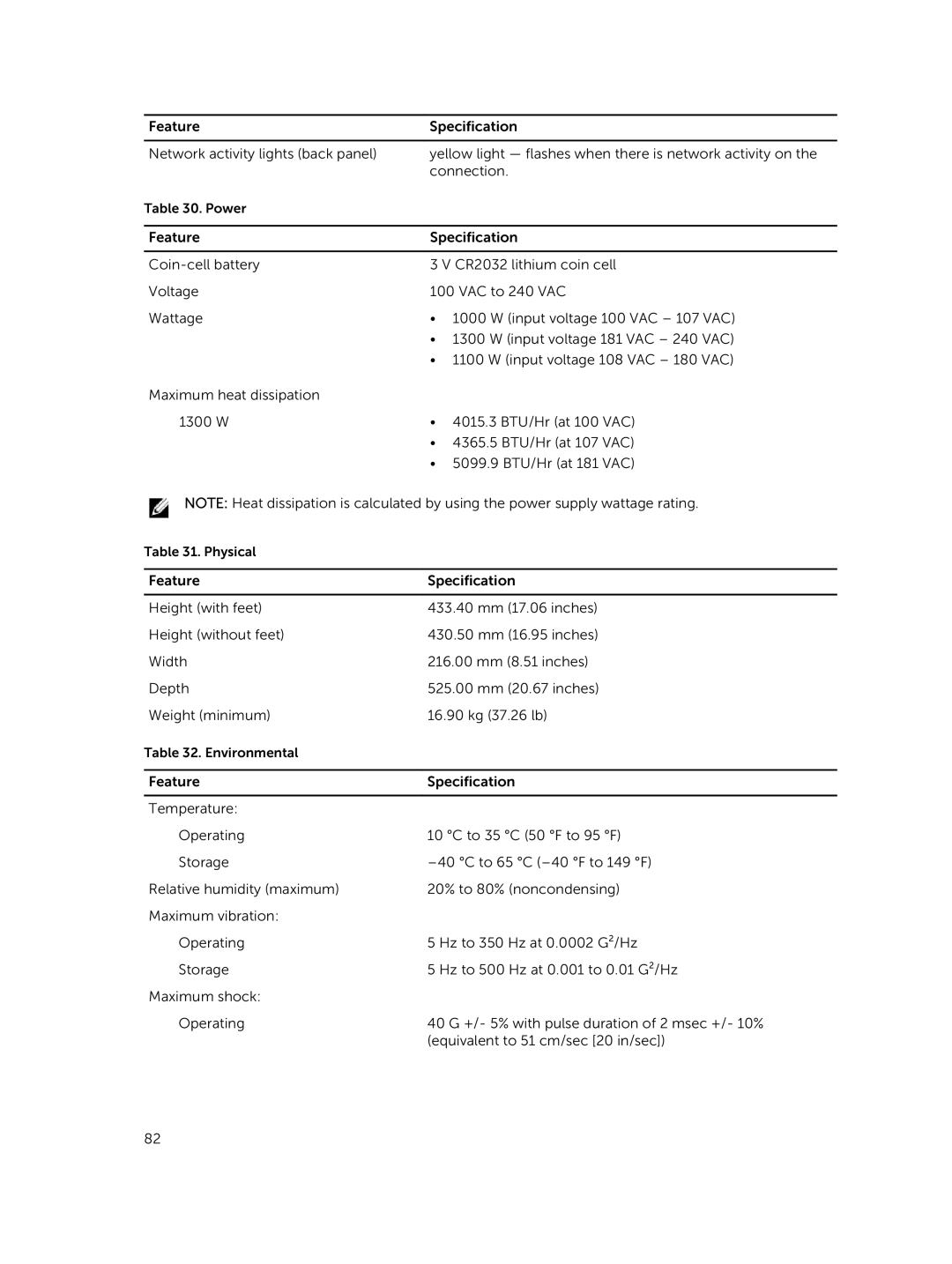 Dell D02X owner manual Power 