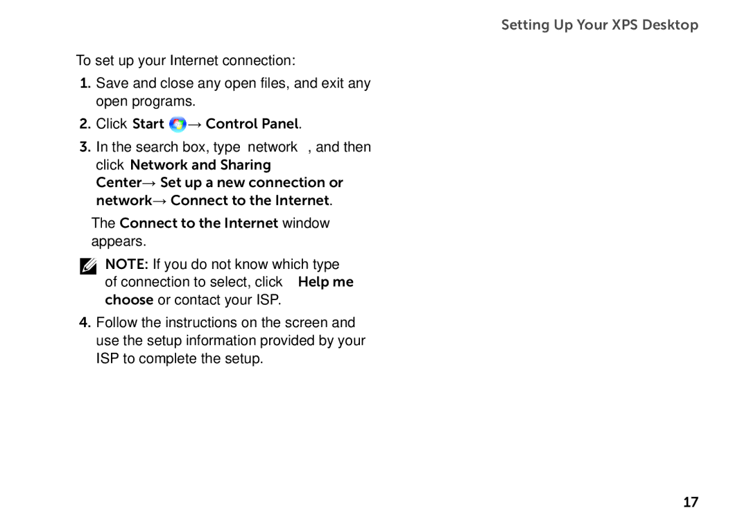 Dell D03M setup guide Setting Up Your XPS Desktop 