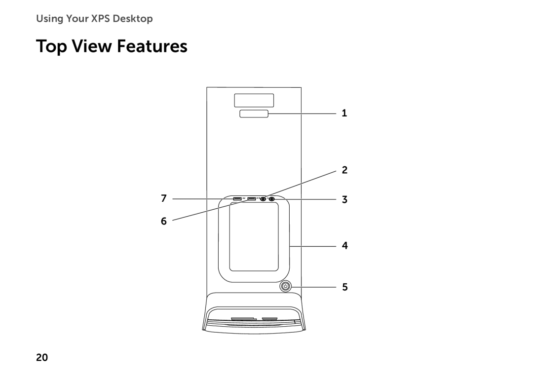 Dell D03M setup guide Top View Features 