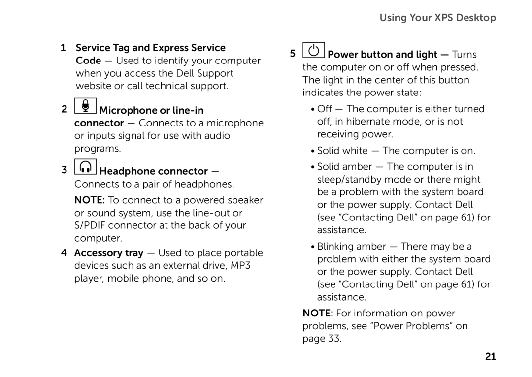 Dell D03M setup guide Using Your XPS Desktop 