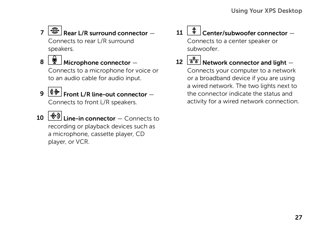 Dell D03M setup guide Using Your XPS Desktop 