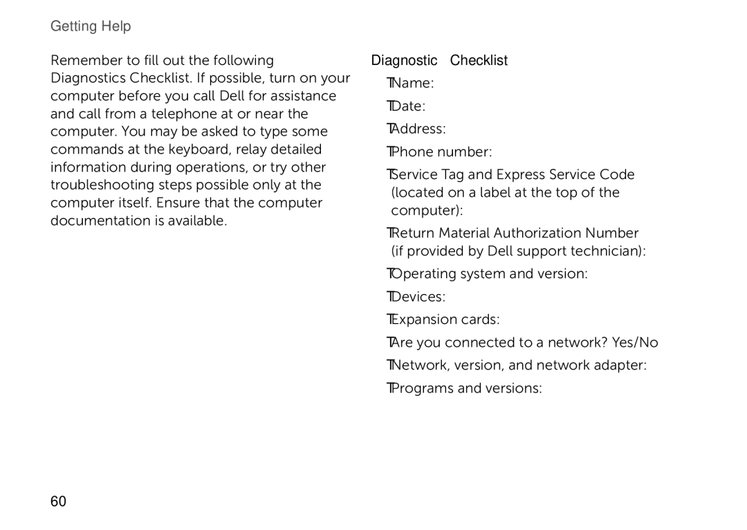 Dell D03M setup guide Getting Help 