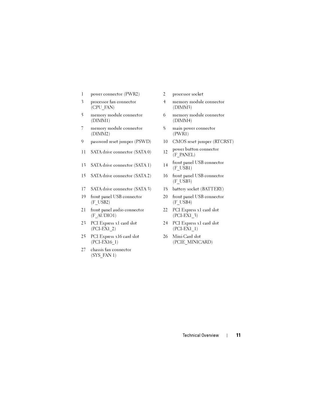 Dell D03M001, X8300-6059 service manual Cpufan DIMM3 