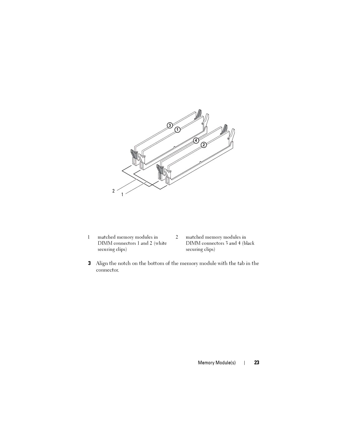 Dell D03M001, X8300-6059 service manual Memory Modules 