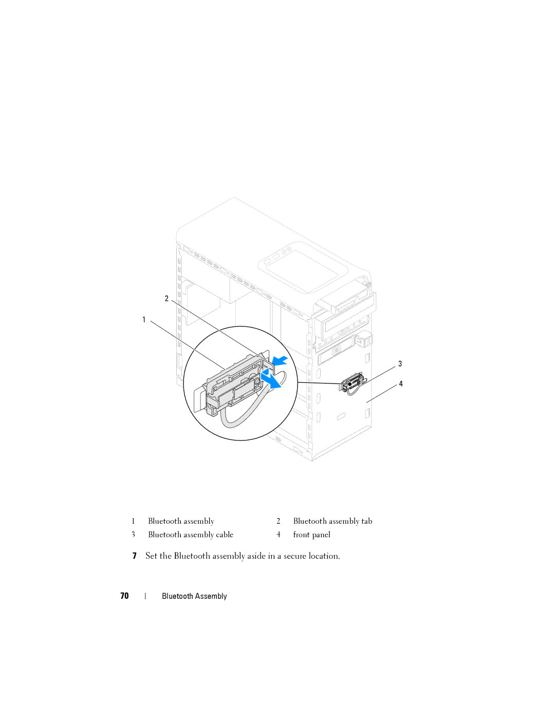 Dell X8300-6059, D03M001 service manual Set the Bluetooth assembly aside in a secure location 